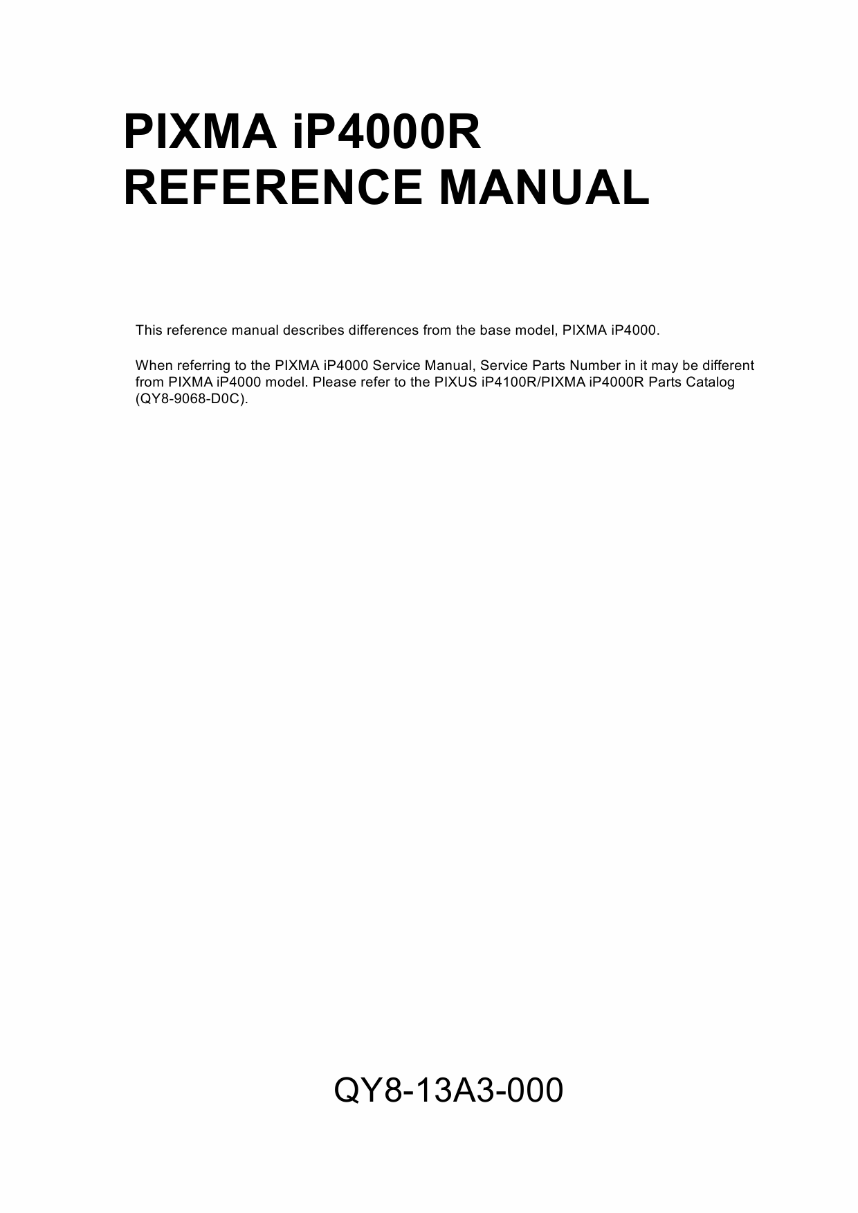 Canon PIXMA iP4000R Service Manual-2